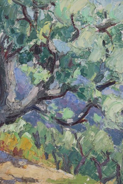 null A. LAMOUSSIERE (Actif au XXème siècle).

Paysage aux arbres. 

Huile sur toile...