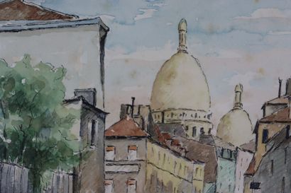 null Lucien CHANTRELLE (1890-1985).

Montmartre. 

Aquarelle et crayon et encre sur...
