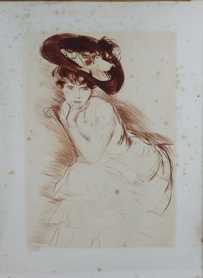 null PAUL CESAR HELLEU (1859-1927)

Portrait de femme au chapeau de plumes.

Estampe...