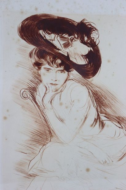 null PAUL CESAR HELLEU (1859-1927)

Portrait de femme au chapeau de plumes.

Estampe...