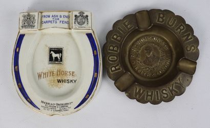 null Ensemble de neuf cendriers publicitaires de whisky anglais : Dewar's Perth whisky,...