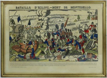null Ensemble de quatre images d'Epinal figurant des batailles napoléoniennes :

-...