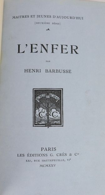 null Ensemble de trois livres reliés comprenant :

- Henri BARBUSSE.

L'enfer. 

Paris,...