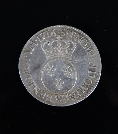 null Louis XV - écu Vertugadin en argent daté 1716, W (Lille). 

Annoté sur la tranche...