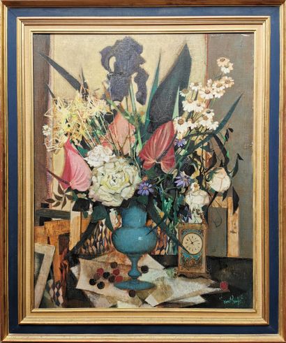 null Robert VERNET-BONFORT (Born in 1934). 

Bouquet in the morning. 

Oil on canvas,...