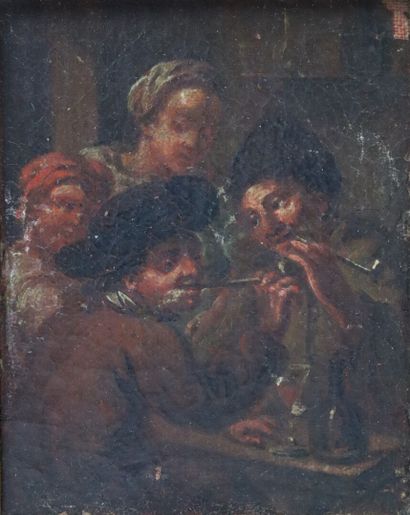 null Dutch school of the XVIIth century.

Tavern scenes, pipe smokers.

Oil on canvas,...