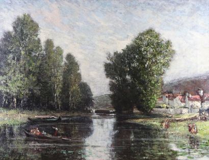 Jules DUPRE (1811-1889), 
Paysage lacustre....