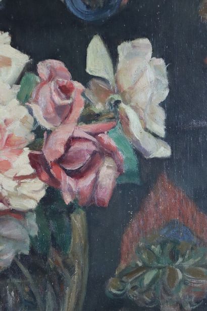 null 
Gaston PLOQUIN (c.1882-1970).




Nature morte au bouquet de roses, huile sur...