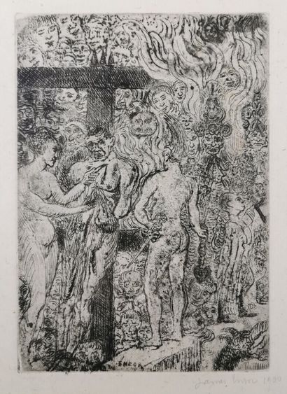 null James ENSOR (1860-1949).

Reine Parysatis, 1899.

Gravure, signée et datée.

H_...