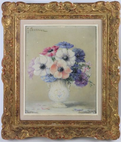 null Gustave BARRIER (1871-1953).

Nature morte aux fleurs.

Huile sur carton signée...