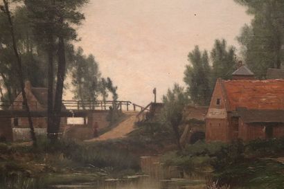 null E. MARTINOL (19th-20th century)

The crossing of the ford.

Oil on canvas, signed...