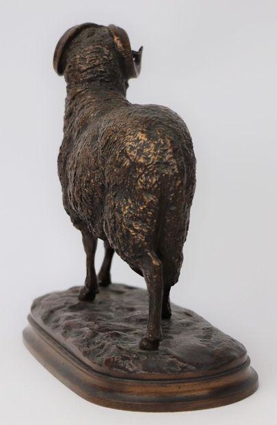 null Isidore BONHEUR (1827-1901).

The ram. 

Bronze with golden patina, signed on...