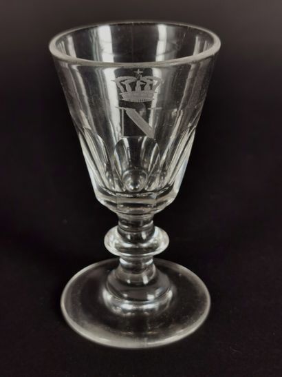 null TABLE SERVICE OF THE EMPEROR NAPOLEON III.

Two crystal liqueur glasses engraved...