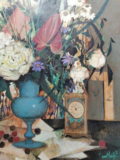 null Robert VERNET-BONFORT (Born in 1934). 

Bouquet in the morning. 

Oil on canvas,...