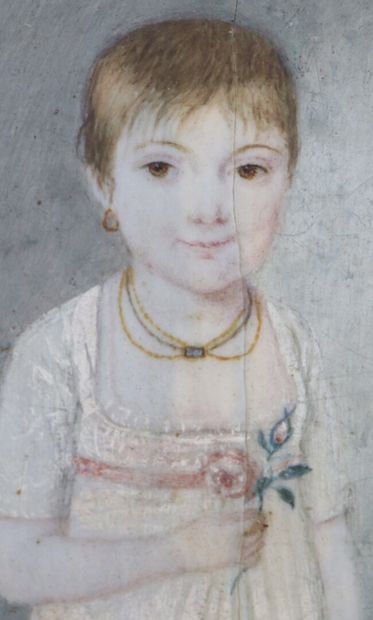 null French school of the Empire period.

Portrait of a girl.

Miniature on ivory.

H_5,8...