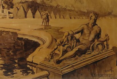 null Raymond BRECHENMACHER (1897-1973).

Versailles.

Lavis d'encre, signé et situé...