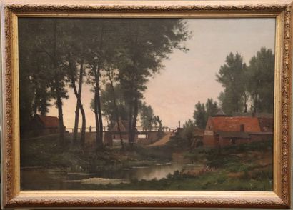 null E. MARTINOL (19th-20th century)

The crossing of the ford.

Oil on canvas, signed...