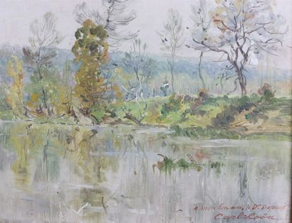 null Mario CARL-ROSA (1853-1913).

Autumn on the banks of the Seine in Jeuffosse.

Oil...