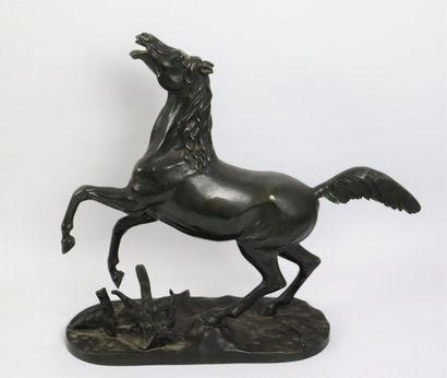 null Ecole française du XIXème.

Cheval cabré hennissant.

Sculpture en bronze à...