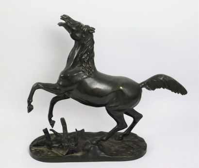 null French school of the XIXth century.

Horse neighing.

Sculpture in bronze with...