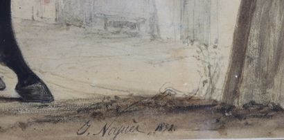 null Jules NOGUES (1809-?)

Cheval au repos.

Aquarelle sur papier, signée en bas...
