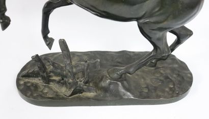 null Ecole française du XIXème.

Cheval cabré hennissant.

Sculpture en bronze à...