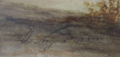null Jules NOGUES (1809-?)

Cheval au repos.

Aquarelle sur papier, signée en bas...