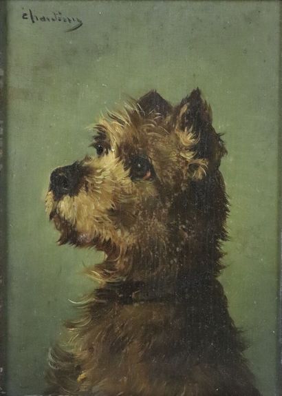 null Jules CHARDIGNY (1842-1892).

Terrier.

Huile sur panneau, signée en haut à...