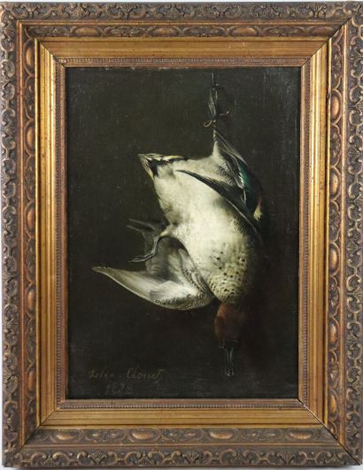 null Felix CLOUET (1806-1882).

Still life with a teal.

Oil on canvas, signed lower...