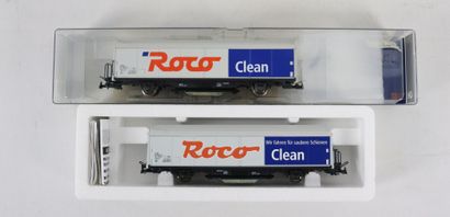 null ROCO Professional, 

Réunion de deux wagons ROCO Clean, HO. 

Référence 46400....