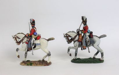 null DEL PRADO.

Réunion de trois cavaliers et douze soldats en plomb peint, de différentes...