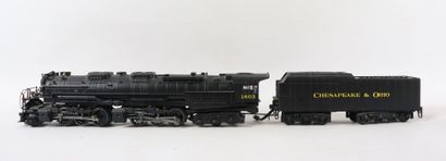 null K LINE. 

Locomotive 1603, avec son wagon Chesapeake et Ohio, noirs. 

Echelle...