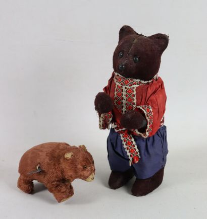 null Ensemble de deux jouets mécanique figurant des ours.

Avec leur clé.

H_22,5...
