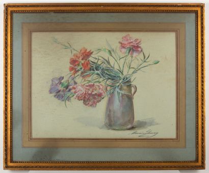 null Madeleine LEMAIRE (Arcs 1845 - Paris 1928)

Bouquet d'oeillets. 

Aquarelle...