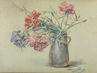 null Madeleine LEMAIRE (Arcs 1845 - Paris 1928)

Bouquet d'oeillets. 

Aquarelle...