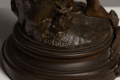 null Emile CARLIER (1849-1927).

Captive.

Sculpture en régule, à patine brune.

H_42...