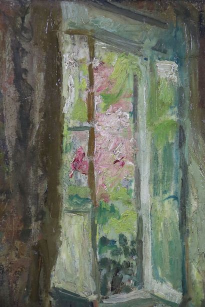 null Géraldine REED-MILLET (1853-1945), attribué à. 

La fenêtre. 

Huile sur toile...