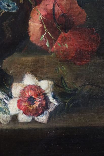 null Ecole française du XIXème siècle. 

Nature morte au bouquet de fleurs. 

Huile...