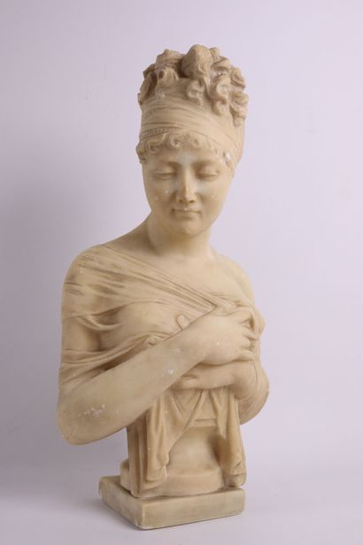 null Joseph CHINARD (1756-1813), d'après. 

Madame de Récamier. 

Sculpture en albâtre....