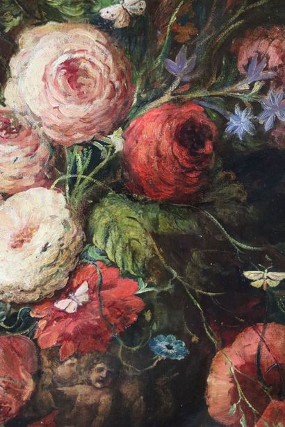 null Ecole française du XIXème siècle. 

Nature morte au bouquet de fleurs. 

Huile...