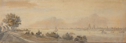 null Louis-Nicolas VAN BLARENBERGHE (1716-1794), attribué à.

Paysage fluvial.

Dessin...