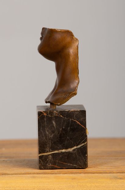null Igor MITORAJ (1944-2014).

Portrait d'homme, 1984.

Bronze à patine brune, signé.

Tirage...