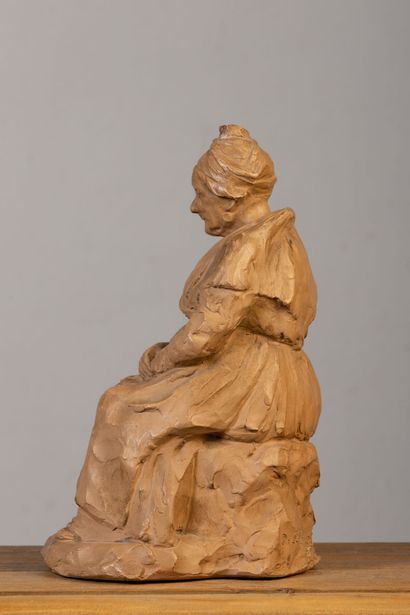 null D Saint-René T.

Femme assise.

Sculpture en terre cuite, signée.

H_32 cm L_18...