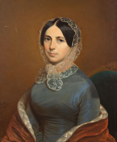 null LE FRANCOIS, 1851.

Portrait de femme au voile.

Huile sur toile signée et datée...