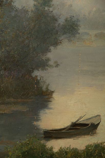 null Léon HORNECKER (1864 - 1924).

La barque.

Huile sur toile signée en bas à gauche,...