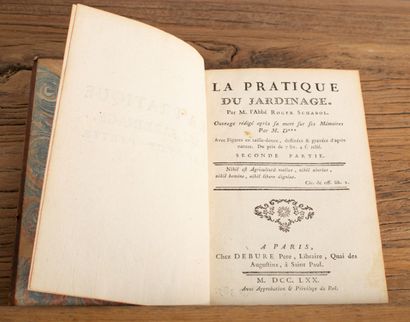 null SCHABOL Roger.

La Pratique du jardinage. Paris, Debure père, 1770. 

2 volumes...