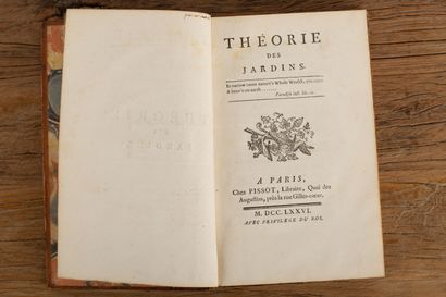 null MOREL Jean-Marie. 

Théorie des jardins. 

Paris, Pissot, 1776. 

Un vol n-8,...