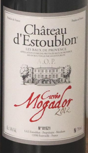 null CHATEAU D'ESTOUBLON.

Cuvée Mogador.

Millésime : 2012

2 bouteilles

CE LOT...