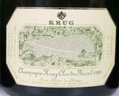 null CHAMPAGNE KRUG CLOS DU MESNIL.

Vintage : 1988.

4 bottles, freckles on one...
