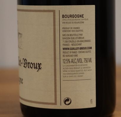 null BOURGOGNE.

HOUSE GUILLOT-BROUX.

Vintage : 2018

8 bottles

THIS LOT IS JUDICIAL,...